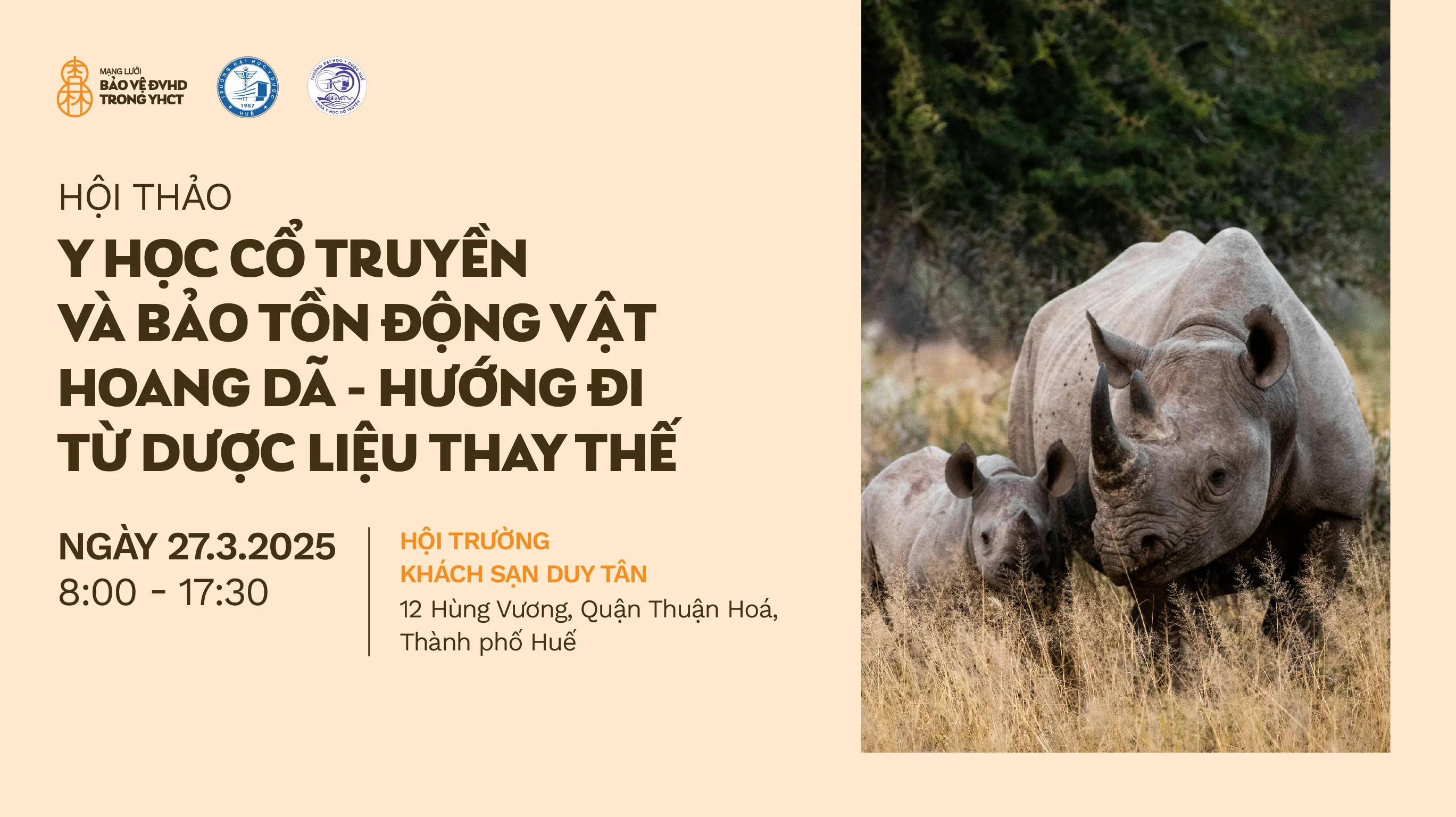 Hội thảo “Y học cổ truyền và Bảo tồn Động vật hoang dã – Hướng đi từ Dược liệu thay thế” – Huế